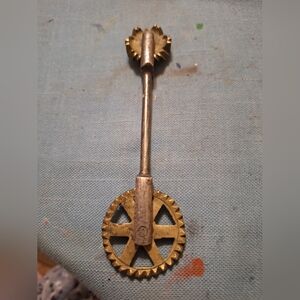Vintage Brass pastry cutter/ pie crimper/bakery tool.